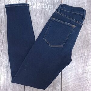 Frame Le High Skinny Jeans Womens 24 Blue Banneker Front Seam High Rise Denim